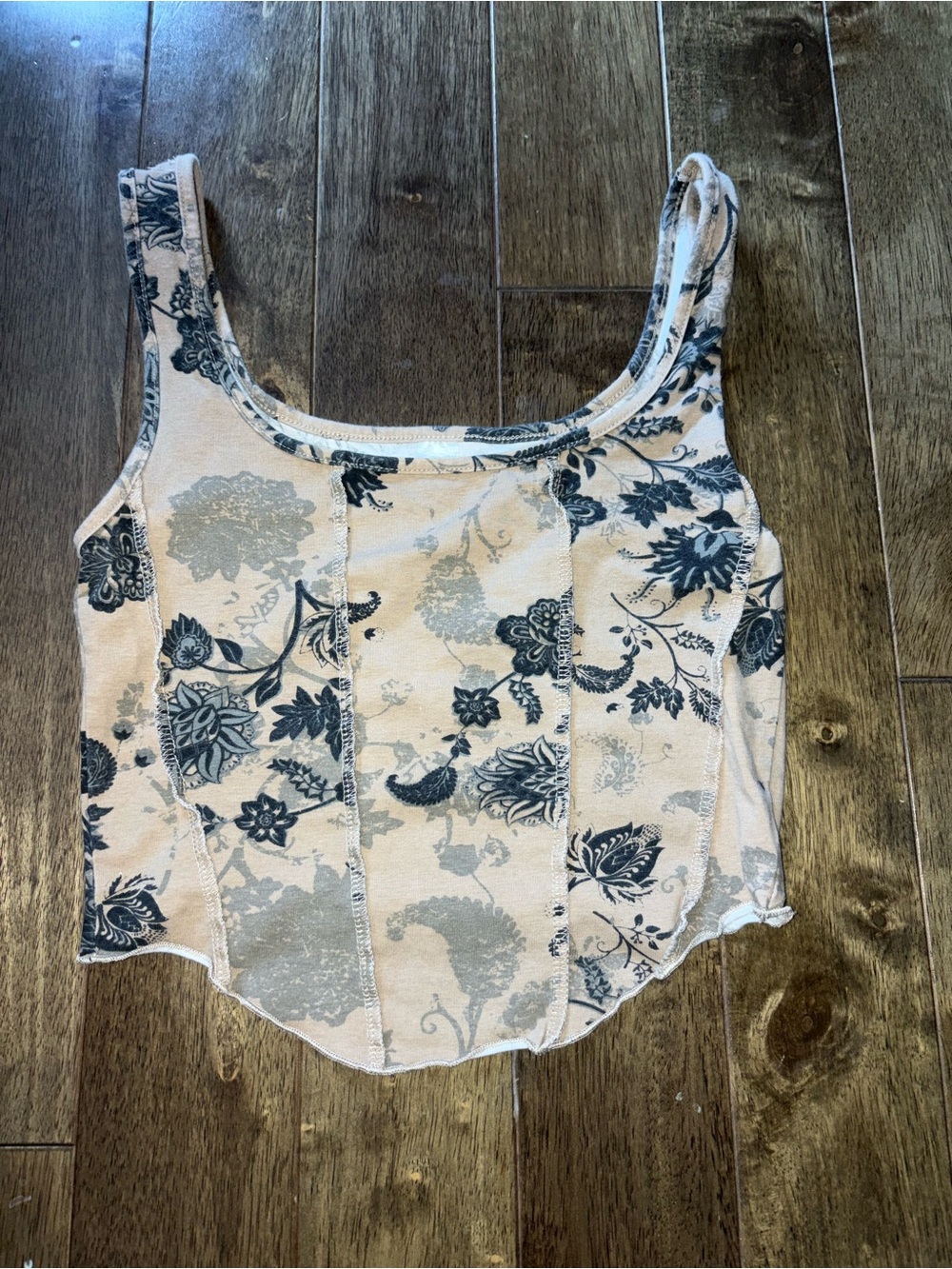 Floral Tank Top in brown and black